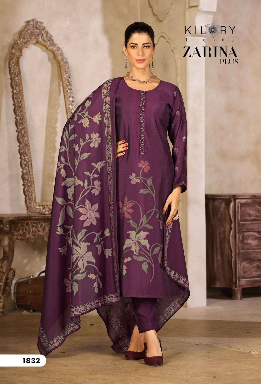 ZARINA PLUS By KILORY  TREND 1831 to 1836 Series Beautiful Pakistani Suits Colorful Stylish Fancy PURE MUSLIN SILK Dresses At Wholesale Price
